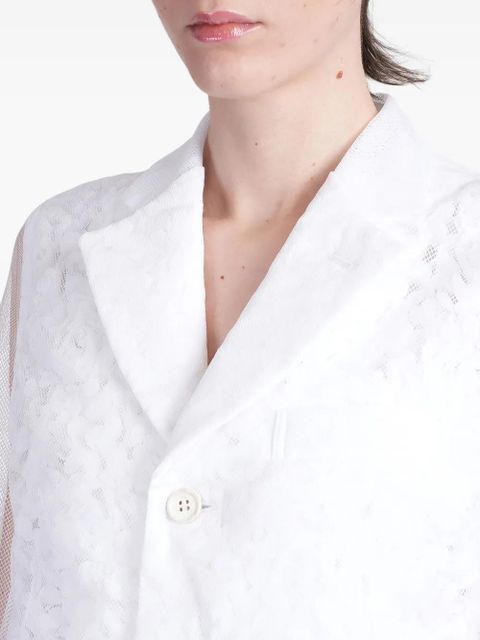 Comme Des Garçons semi-sheer panelled blazer - White