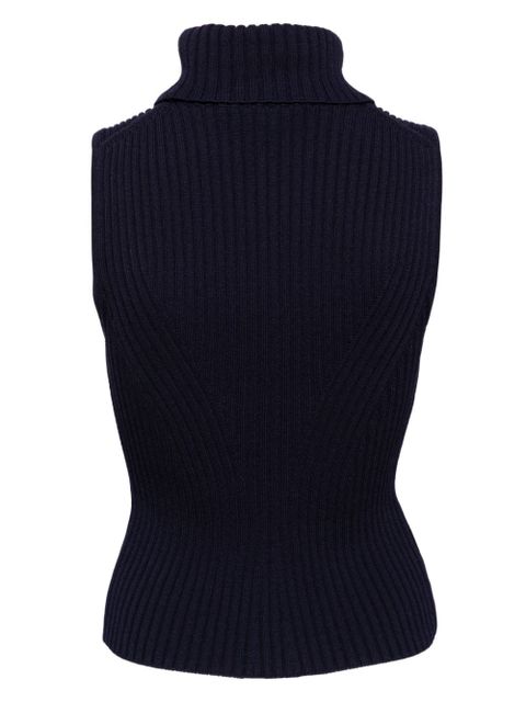 STAUD turtleneck sleeveless knit top - Blue - zdjęcie produktu nr 2