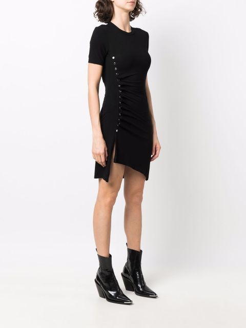 Rabanne rivet-embellished asymmetric dress - Black