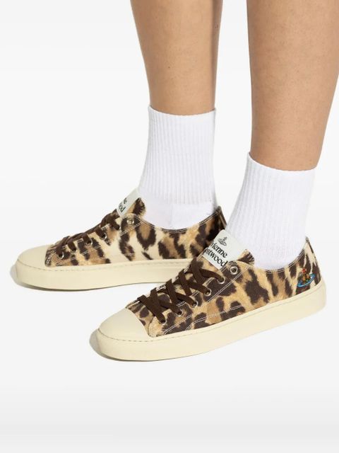 Vivienne Westwood animal-print lace-up sneakers - Brown