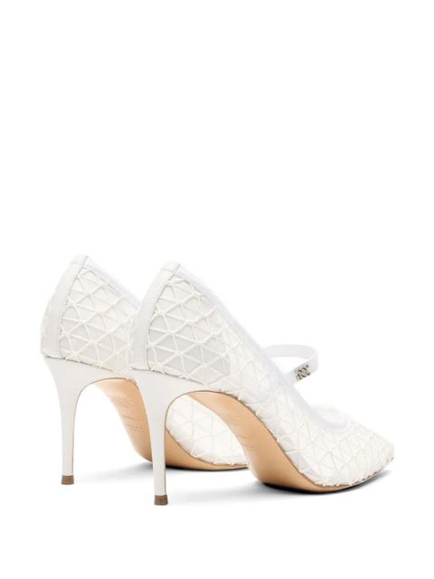 Casadei Julia mesh-upper heeled pumps - White