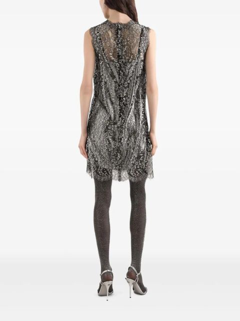 Dolce & Gabbana lamé lace mini dress - Black