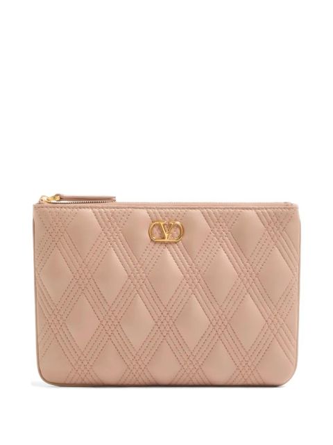 Valentino Garavani Quiltie 67 leather clutch bag - Pink - zdjęcie produktu nr 1