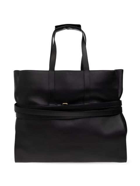 Moschino Tie Me leather tote bag - Black - zdjęcie produktu nr 1