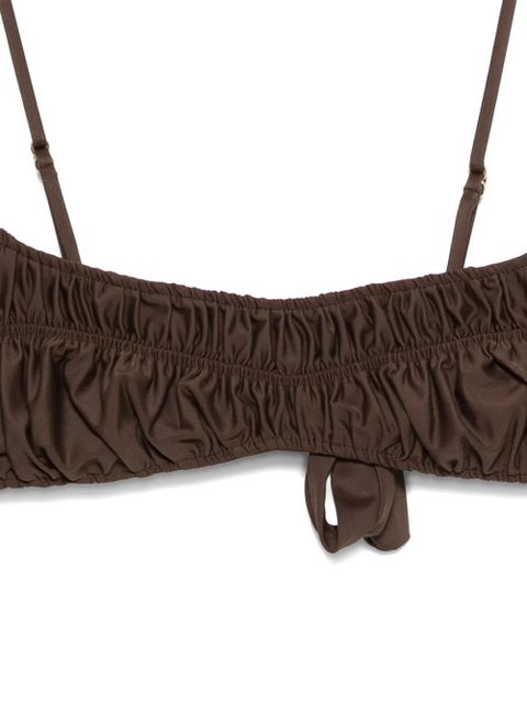 Faithfull the Brand Rocio ruched bikini top - Brown