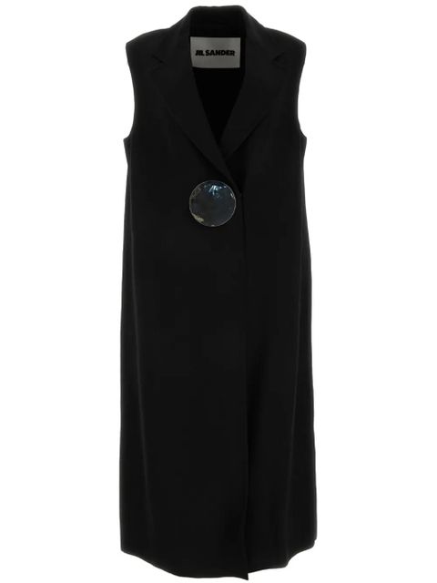 Jil Sander button-fastening tailored crepe gilet - Black - zdjęcie produktu nr 1