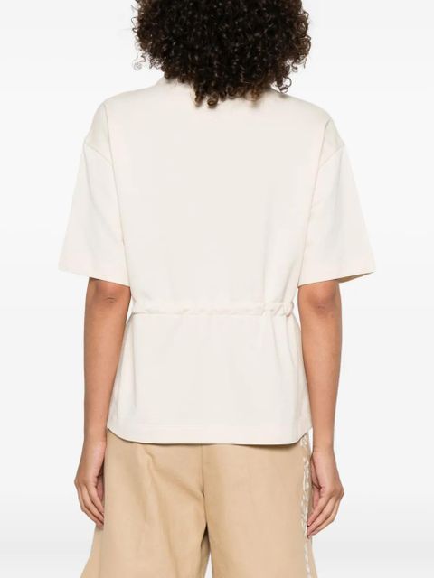 Moncler drawstring-waist cotton T-shirt - Neutrals