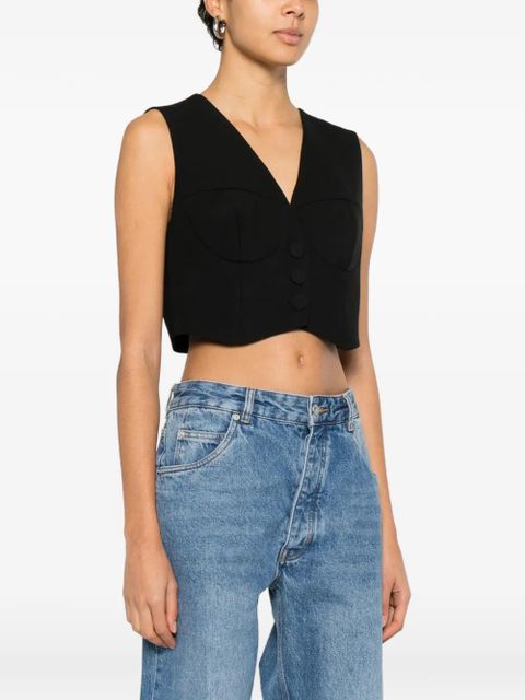 SANDRO corset V-neck waistcoat - Black