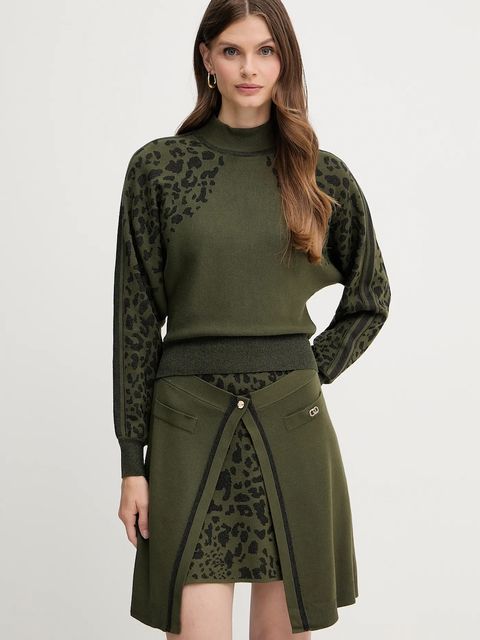 Liu Jo sweter damski kolor zielony z półgolfem TF5269.MS49I - zdjęcie produktu nr 1