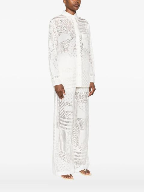 FENDI lace-panel shirt - White - zdjęcie produktu nr 2