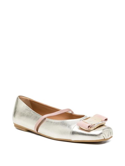 Ferragamo Vara buckle ballet flats - Gold