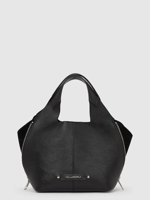 Karl Lagerfeld torebka skórzana kolor czarny A4W30271 - zdjęcie produktu nr 1