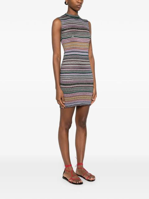 Missoni striped-pattern mini dress - Black