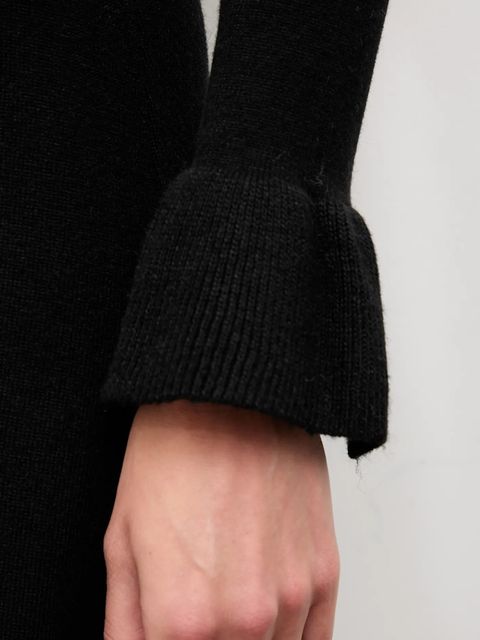 Answear.LAB sukienka z kaszmirem kolor czarny midi prosta