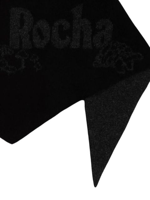 Simone Rocha Daisy logo-jacquard scarf - Black - zdjęcie produktu nr 2