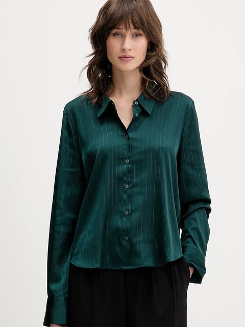 HUGO koszula damska kolor zielony regular z kołnierzykiem klasycznym 50548421 - zdjęcie produktu nr 1