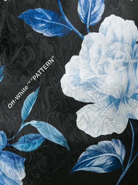 Off-White rose print midi dress - Black