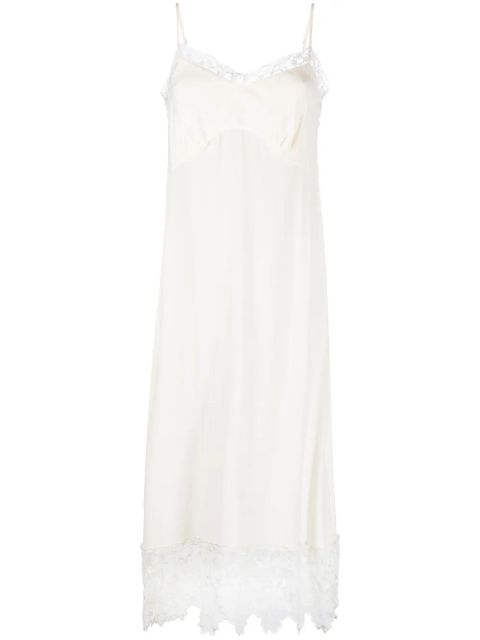 Simone Rocha lace-trim midi dress - Neutrals