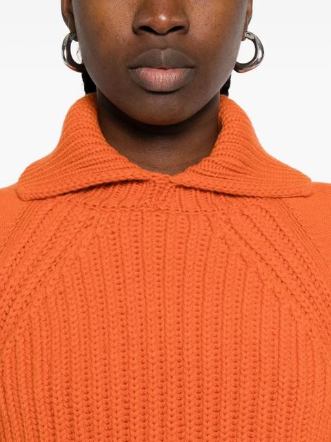 Moncler cable-knit turtleneck sweater - Orange
