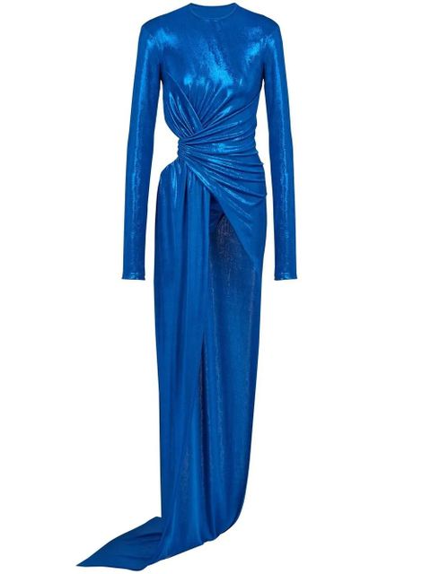 Balmain glittered ruched dress - Blue - zdjęcie produktu nr 1
