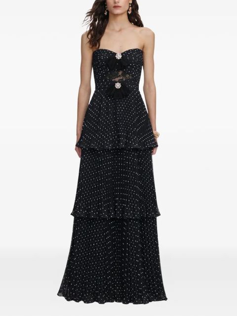 Self-Portrait polka-dot tiered dress - Black - zdjęcie produktu nr 1