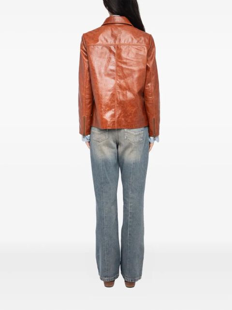 Zadig&Voltaire flap-pocket leather jacket - Brown