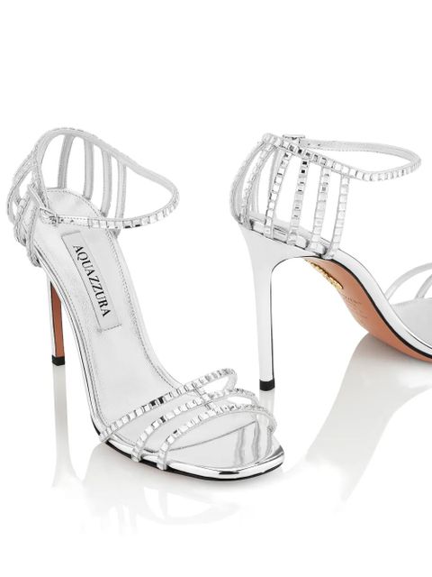 Aquazzura Sensation Crystal heeled sandals - Silver