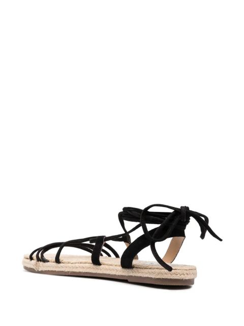 Manebi tie-fastening flat sandals - Black