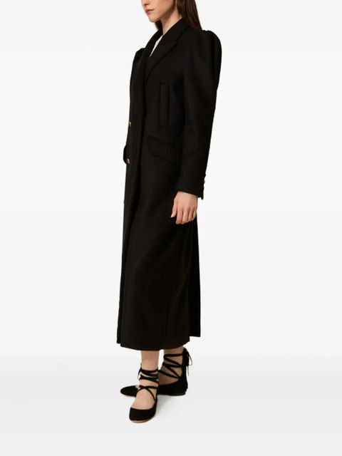 TWINSET puff-sleeve buttoned coat - Black