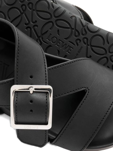LOEWE buckle-strap flat sandals - Black