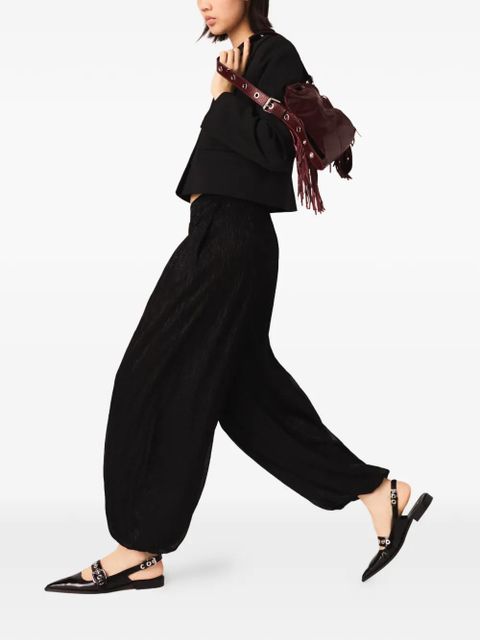 Maje metallic-effect straight trousers - Black