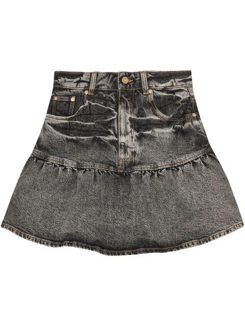 GANNI whiskering-effect mini skirt - Black - zdjęcie produktu nr 1