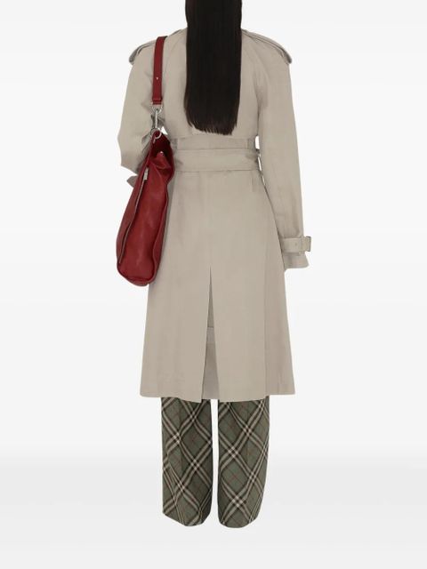 Burberry long cotton trench coat - Neutrals
