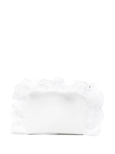 Simone Rocha broderie-anglaise ruffled clutch bag - White - zdjęcie produktu nr 1