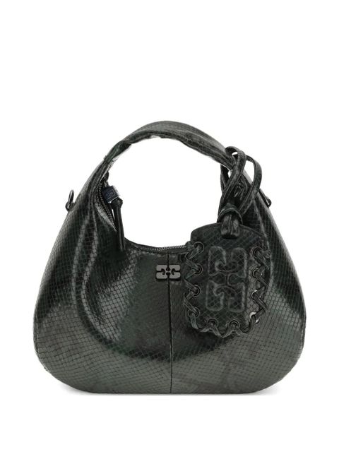 GANNI mini snake-effect shoulder bag - Green - zdjęcie produktu nr 1
