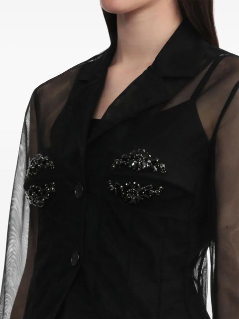 Simone Rocha crystal-embellished shirt - Black