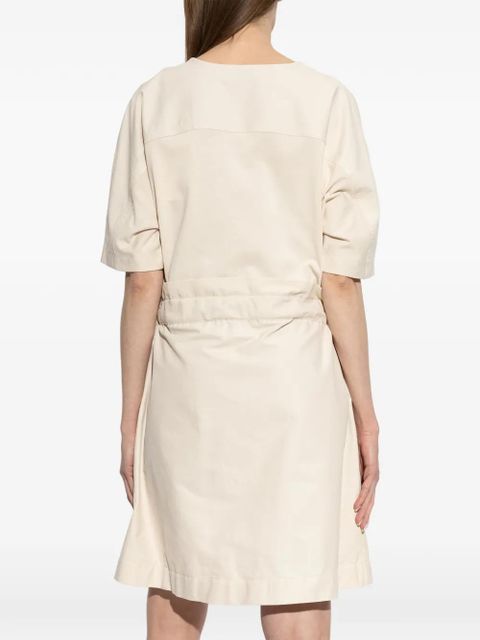 Moncler belted cotton mini dress - Neutrals