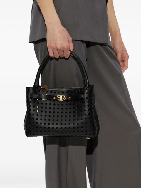 Tod's perforated buckled leather tote bag - Black - zdjęcie produktu nr 2