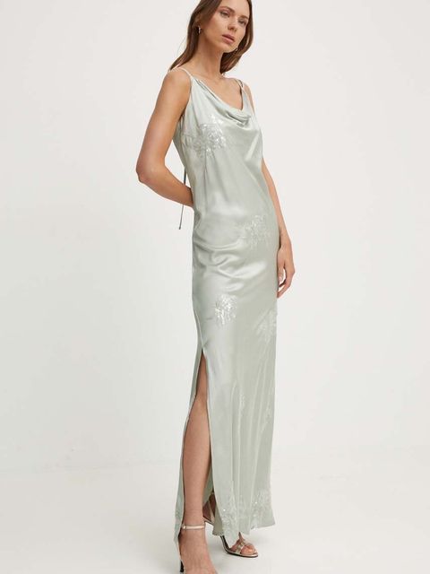 Sandro Ferrone sukienka kolor zielony maxi rozkloszowana SFS150XBDTEA - zdjęcie produktu nr 2