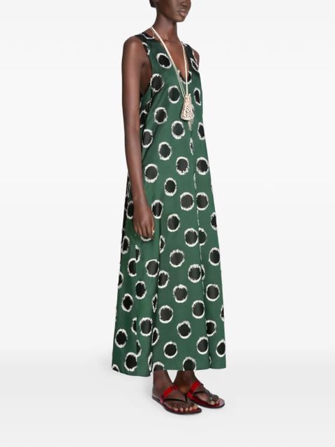 DRIES VAN NOTEN Fil Coupé silk maxi dress - Green