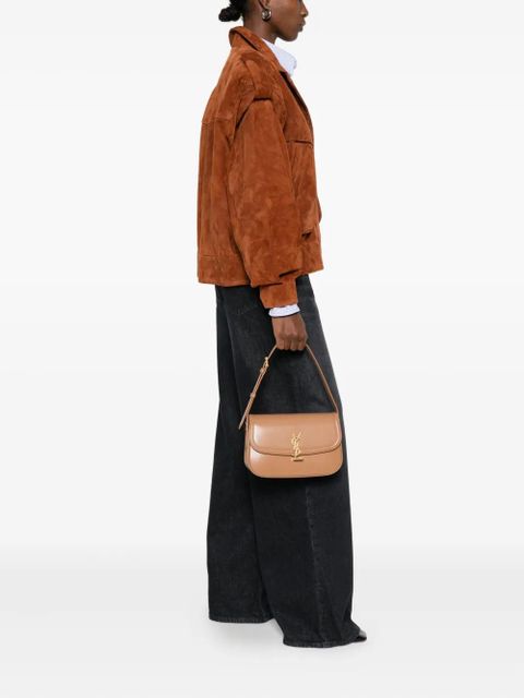 Saint Laurent medium Solferino logo-plaque foldover shoulder bag - Brown