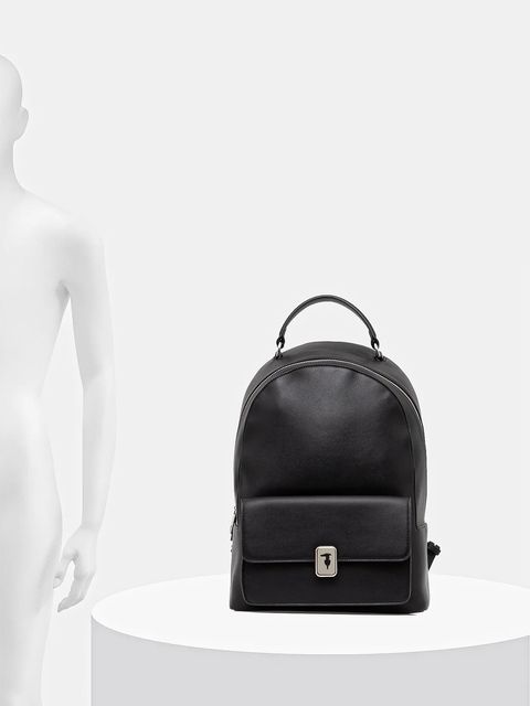Trussardi plecak skórzany damski kolor czarny duży gładki Z608E005985N