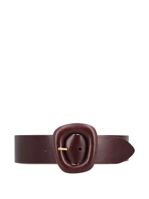 Saint Laurent sculpted-buckle leather belt - Red - zdjęcie produktu nr 1