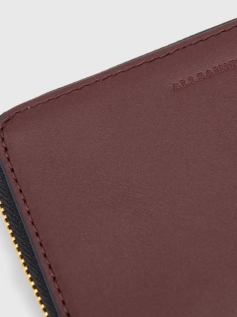 AllSaints portfel skórzany LENA HEX damski kolor czerwony W130XC