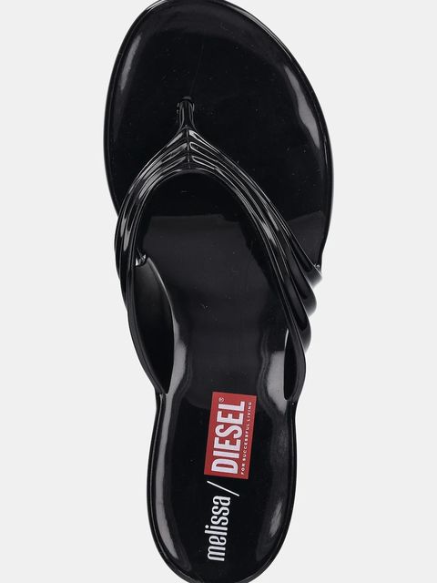 Melissa japonki MELISSA FLIP FLOP DIESEL AD damskie kolor czarny na płaskim obcasie M 36151