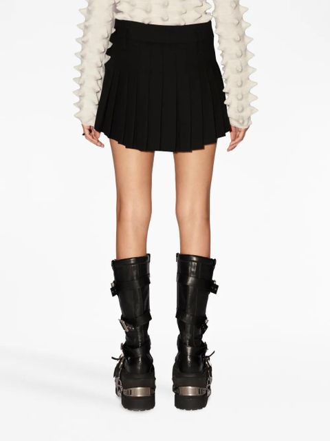 AMBUSH pleated virgin-wool miniskirt - Black