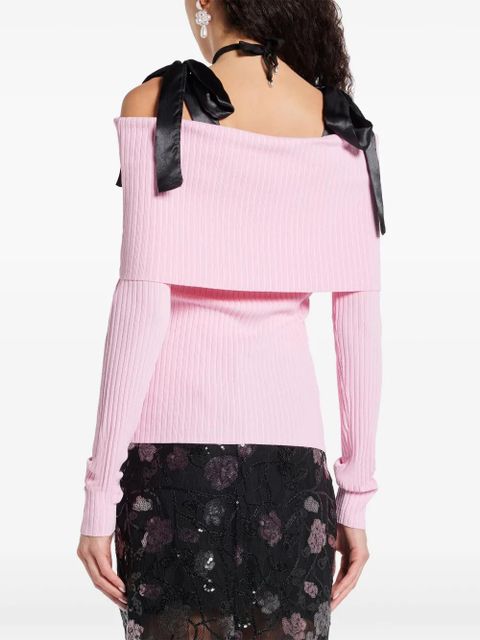 ROTATE BIRGER CHRISTENSEN off-shoulder strap sweater - Pink