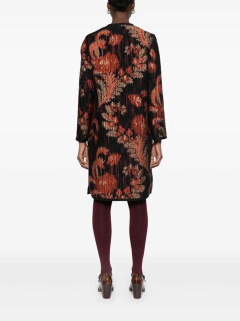ETRO abstract-jacquard coat - Black