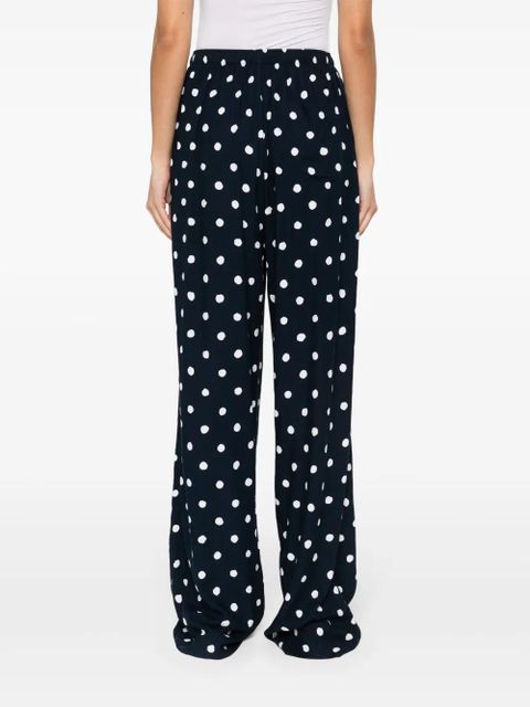Balenciaga polka-dot straight-leg trousers - Blue
