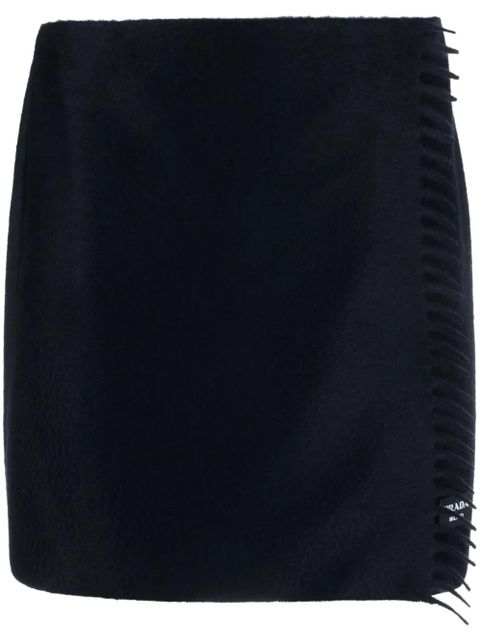 Prada scarf-style cashmere miniskirt - Blue - zdjęcie produktu nr 1